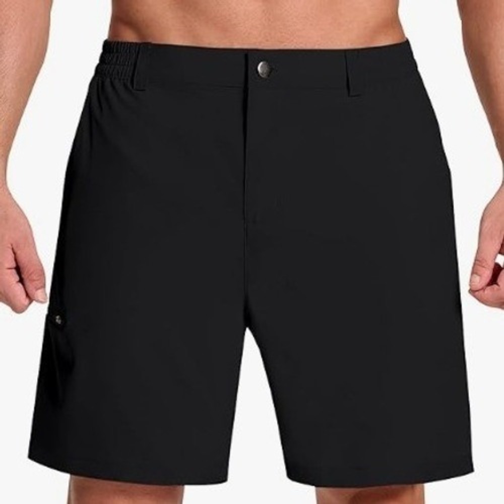 Seramy‎ Mens Performance Golf Shorts XL Black Elastic Waist Wick Activewear NEW